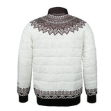 Back view of the Wakanda Textile Jacket for Men showing a seamless polyester bubble design with horizontal red thread stitching.