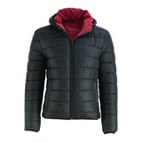 Back view of the Flip Warm Jacket with a single large back panel and a fixed hood that sits in a balanced position when open.