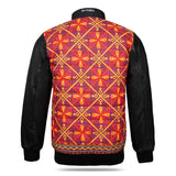 Back view of the Varsity Heritage Textile Jacket showcasing a single large back panel with a clean, smooth design and a visible Patiru logo centered behind the collar.