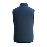 Back view of the dual vest featuring a single large back panel with a clean, smooth design and reversible wearability